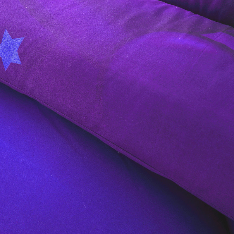 Ensemble d'édredon 3 pièces mauve à motif de cœur très grand, ensemble de literie Neon Love & Star, édredon en microfibre légère ultra douce, ensemble de lit Galaxy romantique avec 2 taies d'oreiller pour toutes les saisons