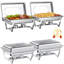  Ensemble de chauffe-plat pliable 9QT, ensemble de 4 chauffe-plats en acier inoxydable-840978658