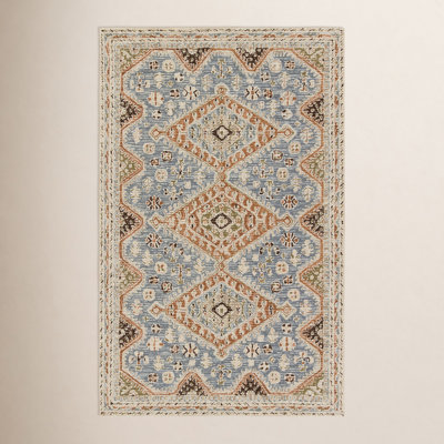 Murphie Handmade Wool Blue/Brown Rug