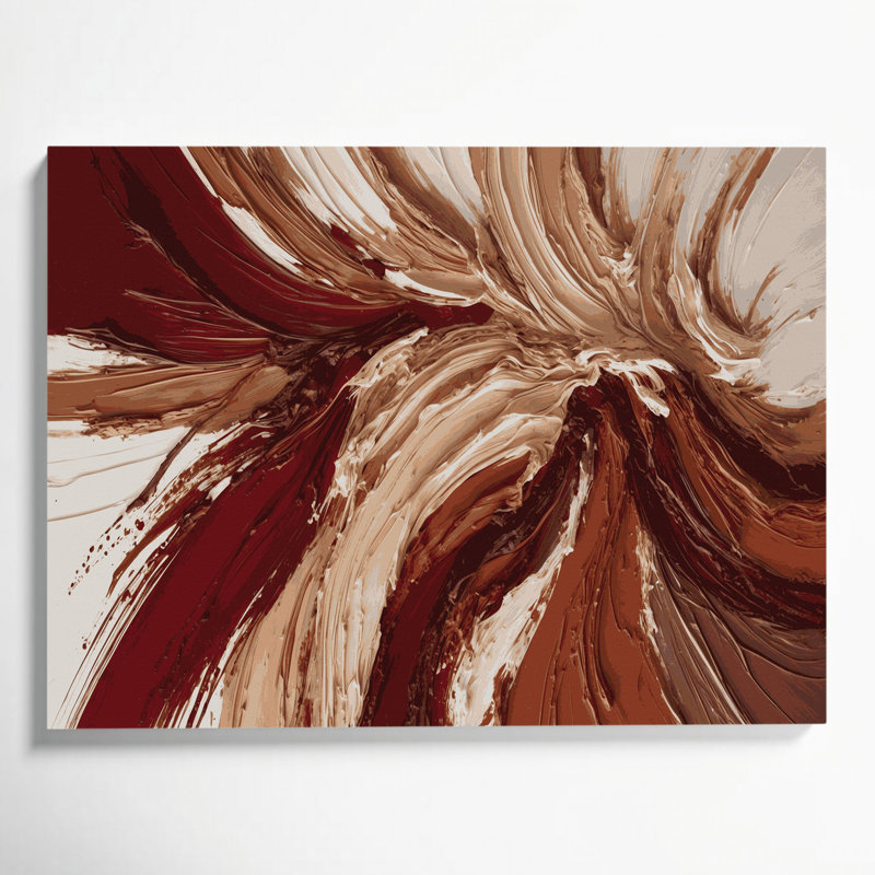 «Lyrical Abstraction 10», art mural sur toile brune, H 12 po x l 18 po
