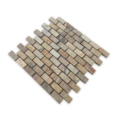 Carreau de mosaïque rustique 1 x 2