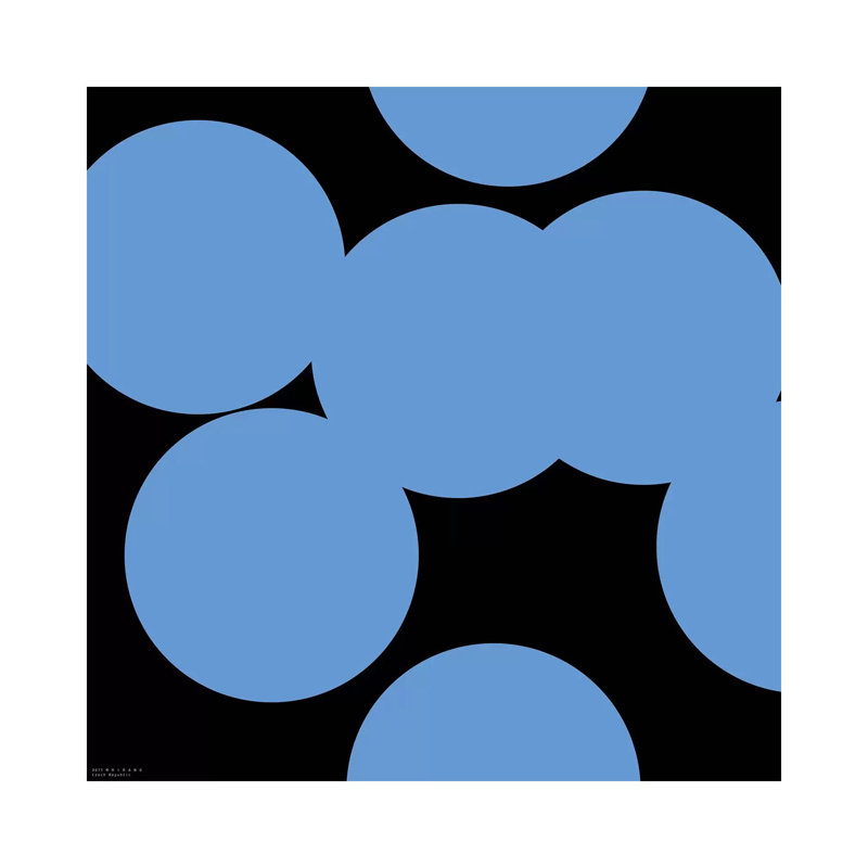 99 Blue Circles On Black by Art Mirano - Wrapped Canvas Painting, 45.72cm H x 45.72cm W x 1.91cm D