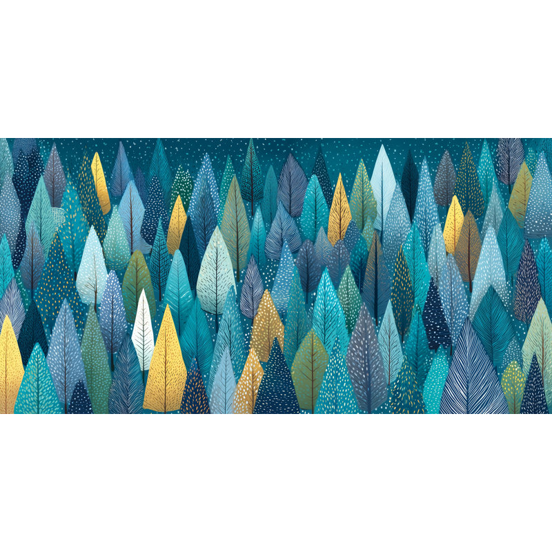 «Winter Forest Leaves», art mural sur toile tendue, H 20 po x l 40 po