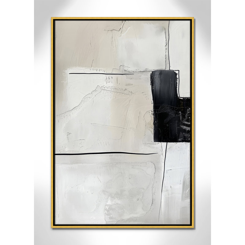 «Neutral Balance I Print» par Lazar Studio, Toile avec cadre, L 25,5 po x H 37,5 po, Flotteur doré