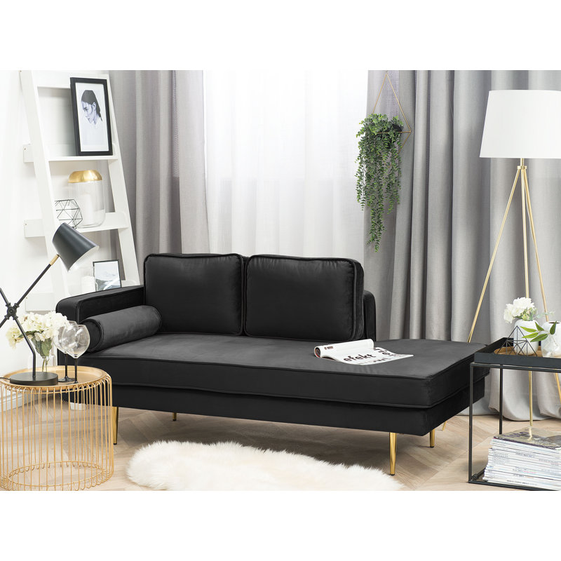 Astra Velvet Chaise Lounge, Left-Arm Chaise