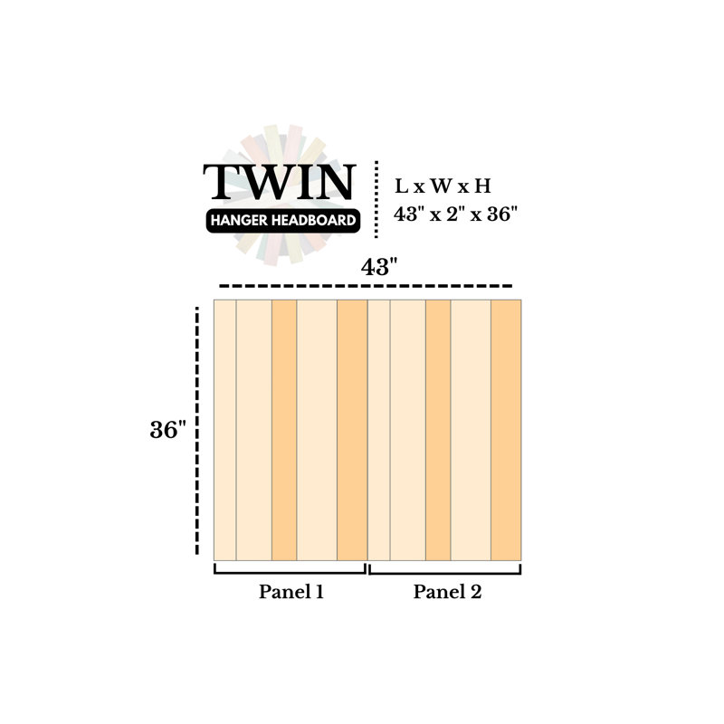 Davel Solid Wood Headboard, Twin, Earth Tone Mix