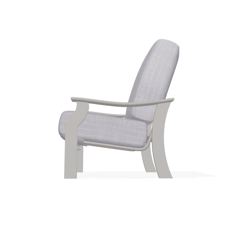 St. Catherine Marine Grade Polymer Deep Seating Cushion Arm Chair, Dreamscape Seaglass, Warm Gray
