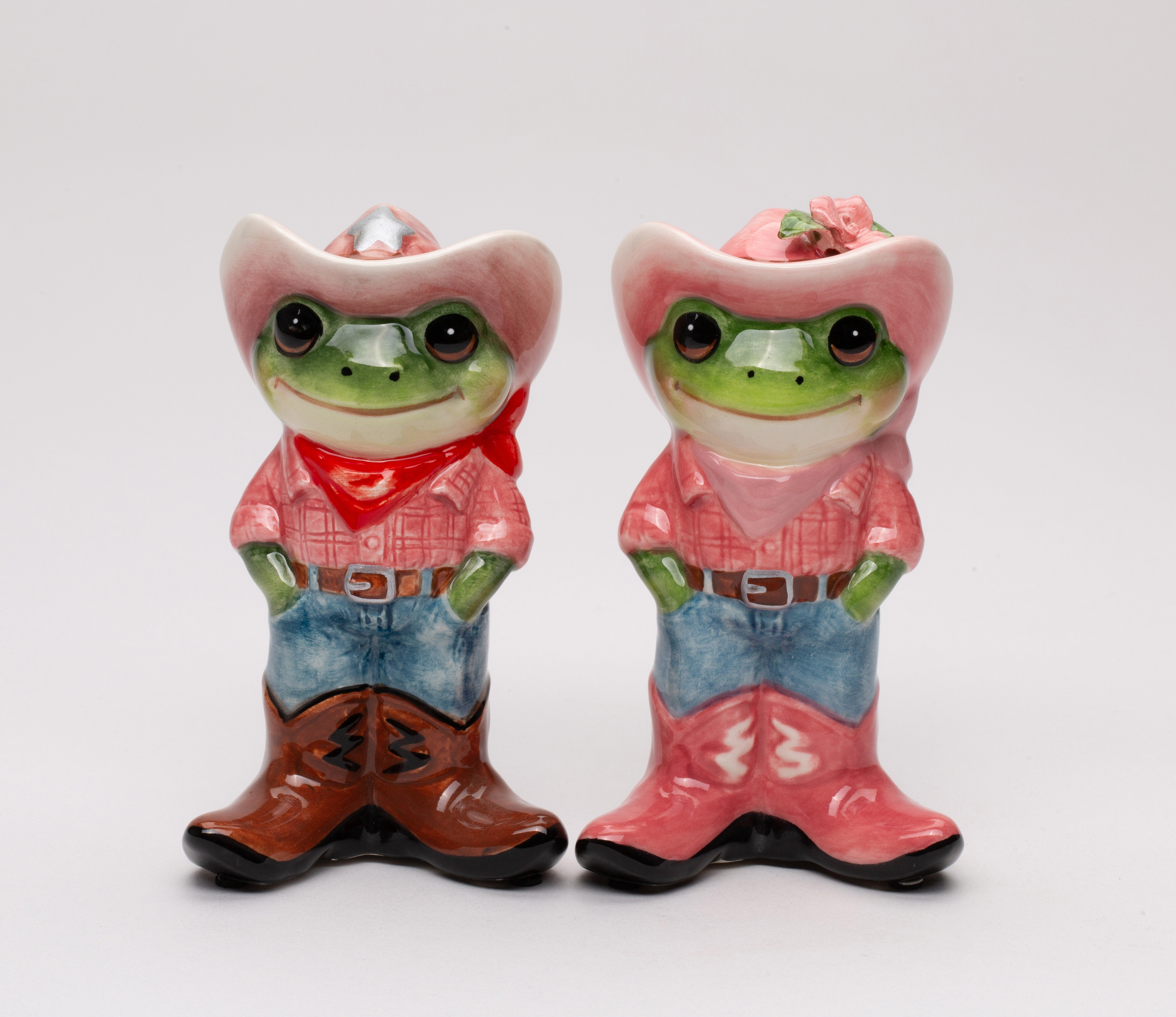 Cowboy And Cowgirl Frog Salt And Pepper