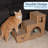 PETMAKER Cat House - Cardboard Cat House with Scratching Pads, Toys, and Catnip - Multi-Level Cat Houses for Indoor Cats, Kittens and Small Animals-126451492