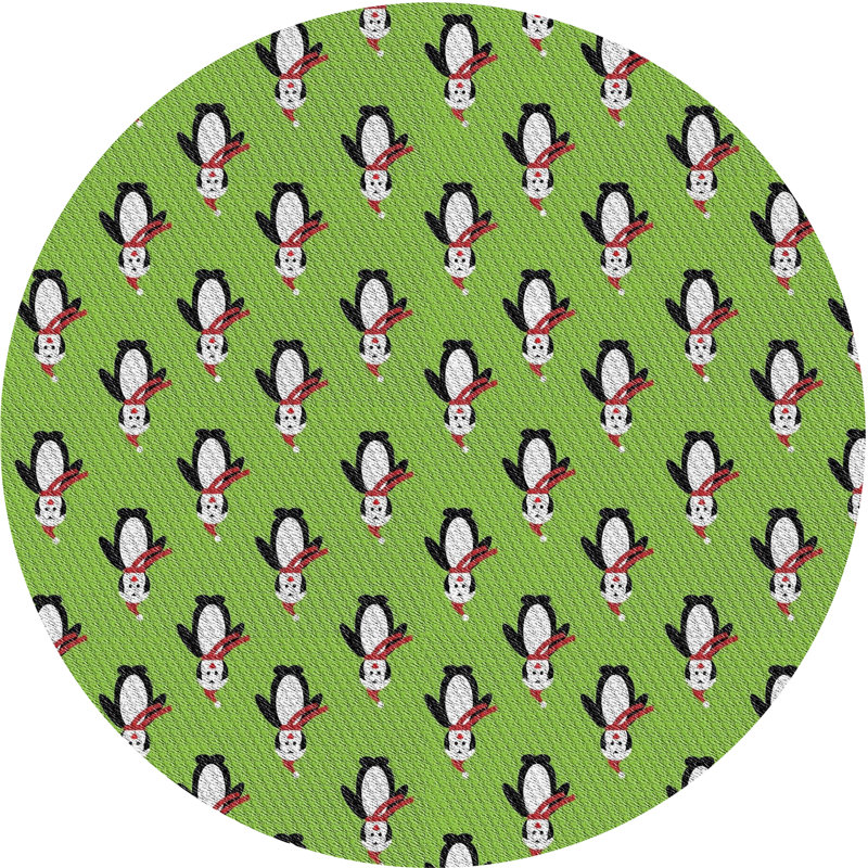 Tapis décoratif vert Tomy, Rond 3 pi