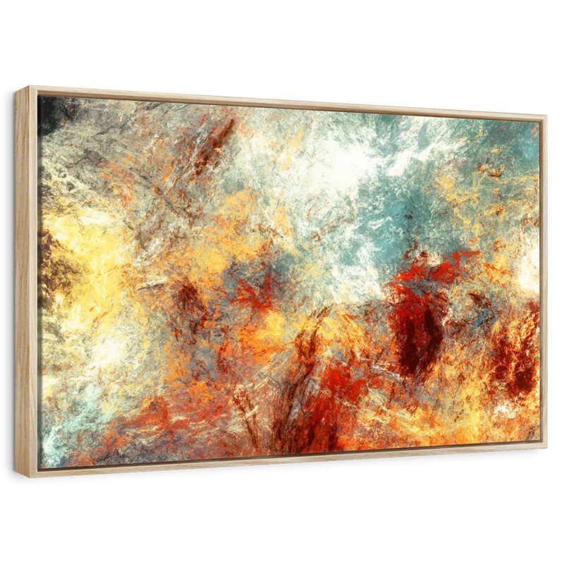 Frozen Fire Madiun, Cadre flottant en bois naturel, 43 po x 29 po