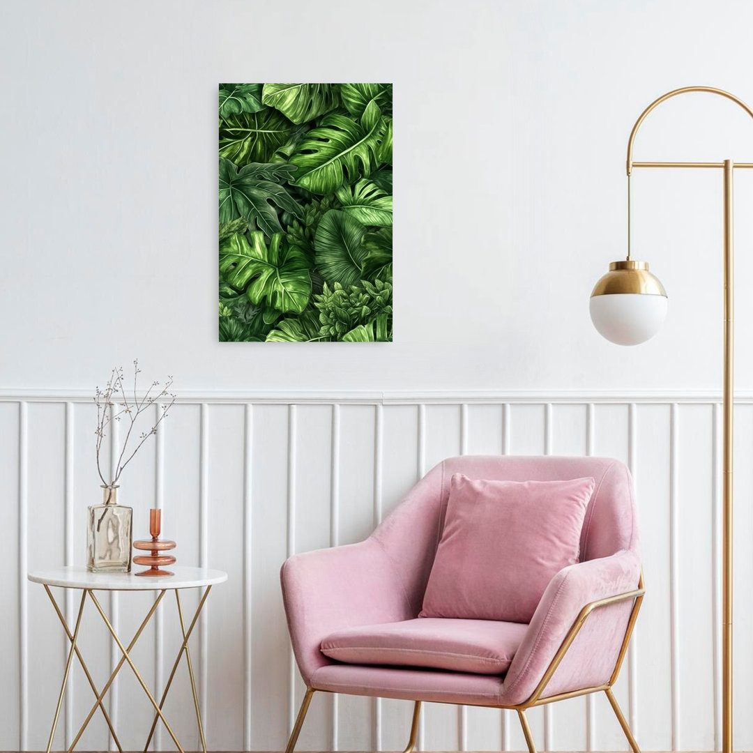 Lush Tropical Leaves Vibrant Abstract Forest Nature Wall Art Print