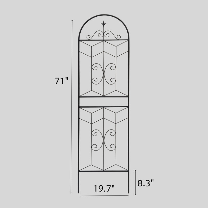 2 Pack Metal Garden Trellis, 71" H x 19.7" W x 0.51" D