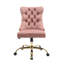 Chaise de bureau moderne en velours capitonné avec base en métal, chaise de bureau pivotante ajustable-133599472-133599473
