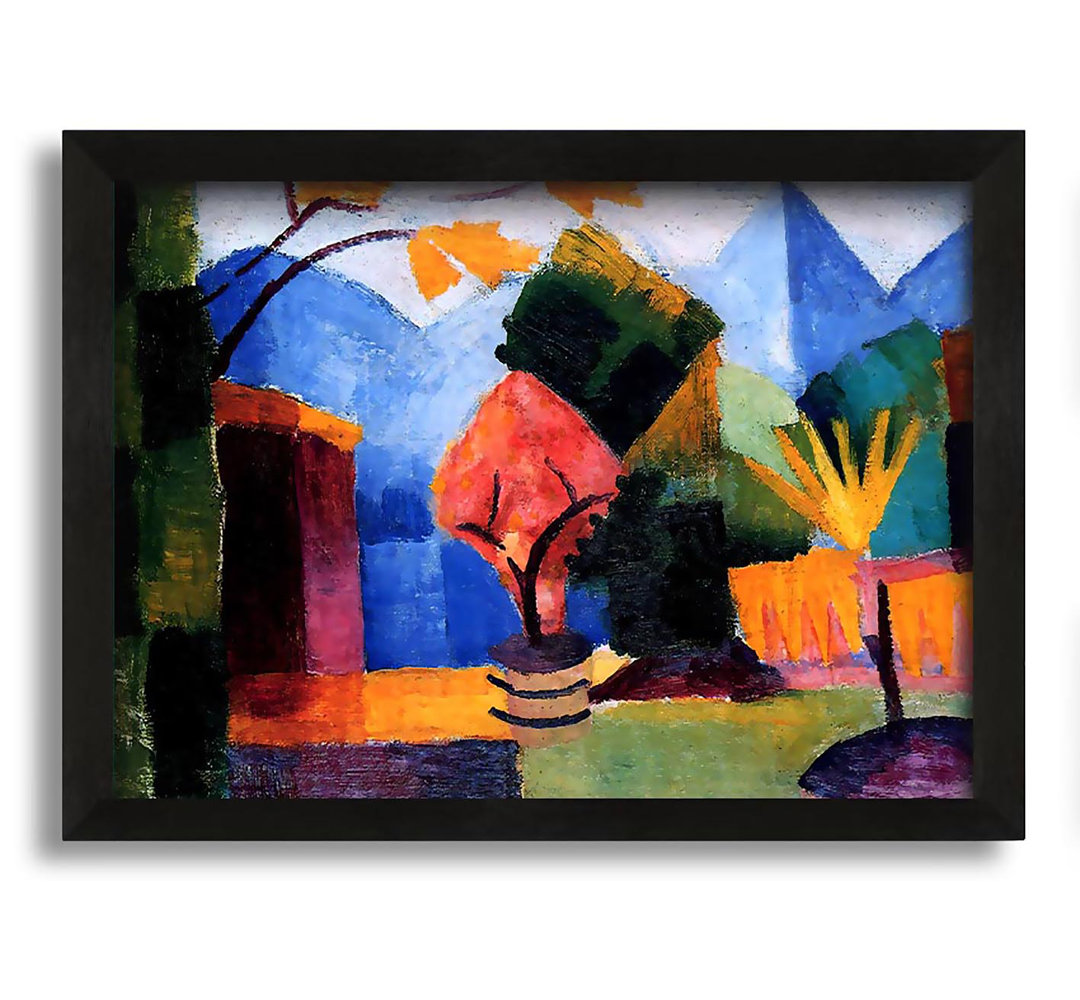 Gerahmtes Leinwandbild Garten am Thuner See von August Macke