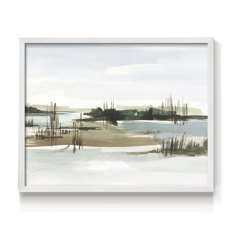 Marsh Reeds I -Framed Print - Restickable, 8" H x 10" W, White