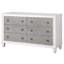 Commode 6 tiroirs Katia, gris rustique et blanc vieilli