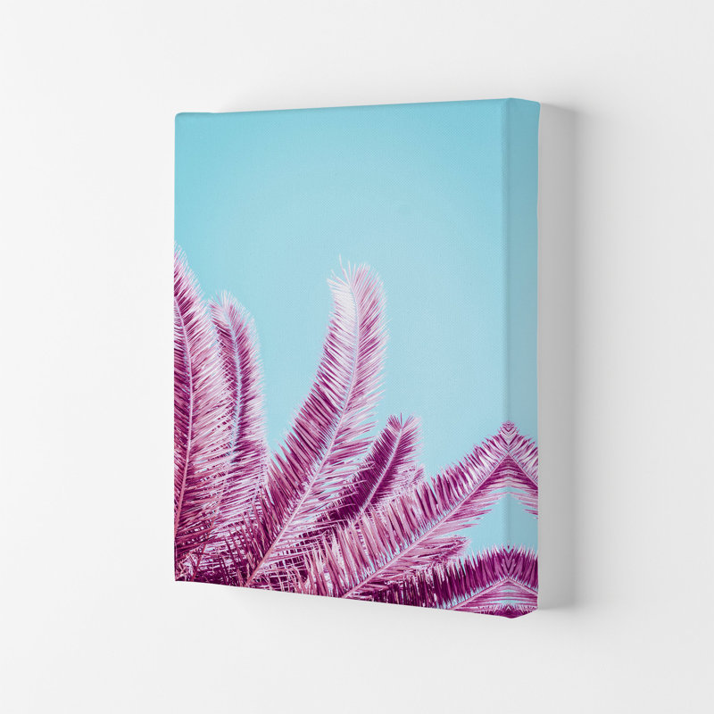 Pink Palm Trees by Victoria Frost - Print, 29.7cm H x 21cm W x 4cm D, Wrapped Canvas