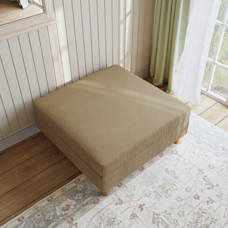 39.8cm Wide Square Solid Colour Standard Ottoman, Camel