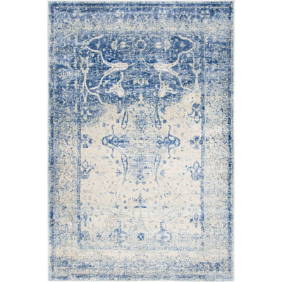 Tapis bleu / beige Carolina