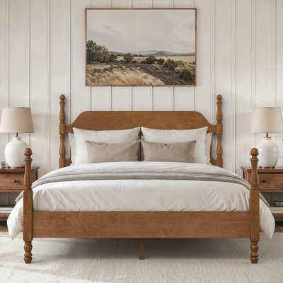 Theodore Traditional Solid Wood Bed With Turned Spindles Design