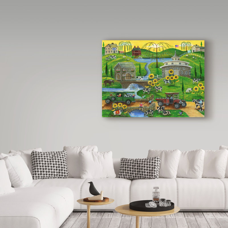 «Cows May Come And Cows My Go», reproduction de peinture acrylique sur toile tendue, H 24 po x l 32 po x P 2 po