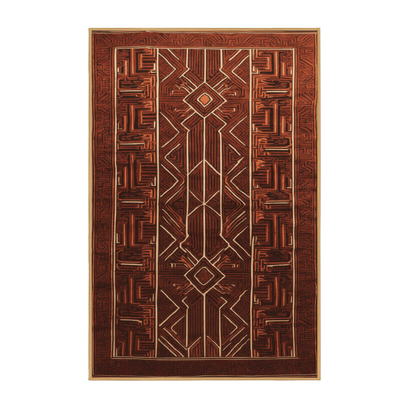Tapis art déco brun lavable à la machine, Tapis de couloir 2 pi x 5 pi