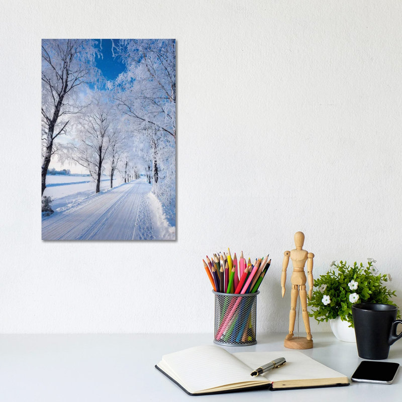 Winter Road by Lauri Lohi - Wrapped Canvas Print, 20.32 cm H x 30.48 cm W