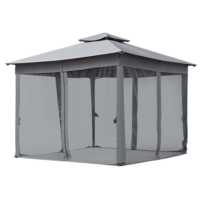 Tente d'extérieur avec double toit et moustiquaire, Gris