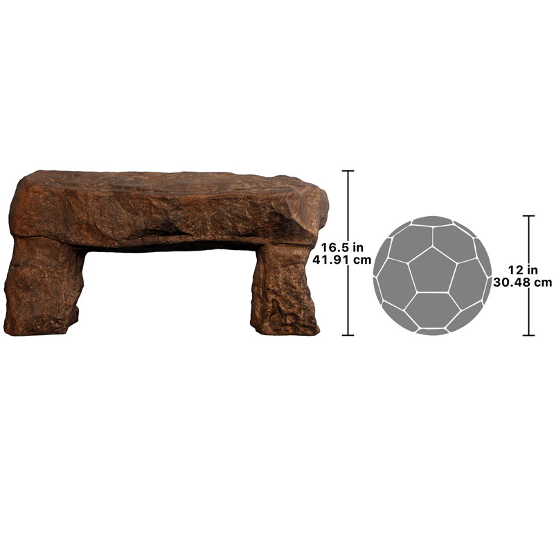 Stonehenge Sculptural Garden Bench in Brown Cast Resin