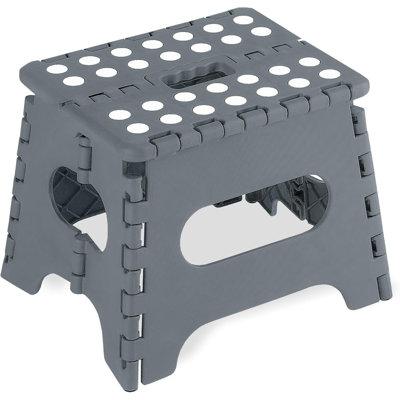 Medium Folding Plastic Step Stool Grey