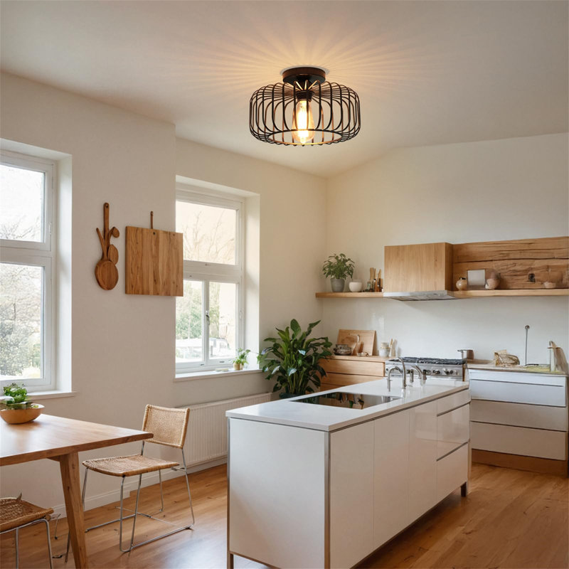 Semi Flush Mount, Matte Black