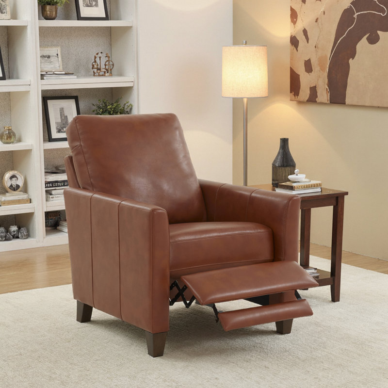 Fauteuil inclinable en cuir Kenneth, Similicuir caramel