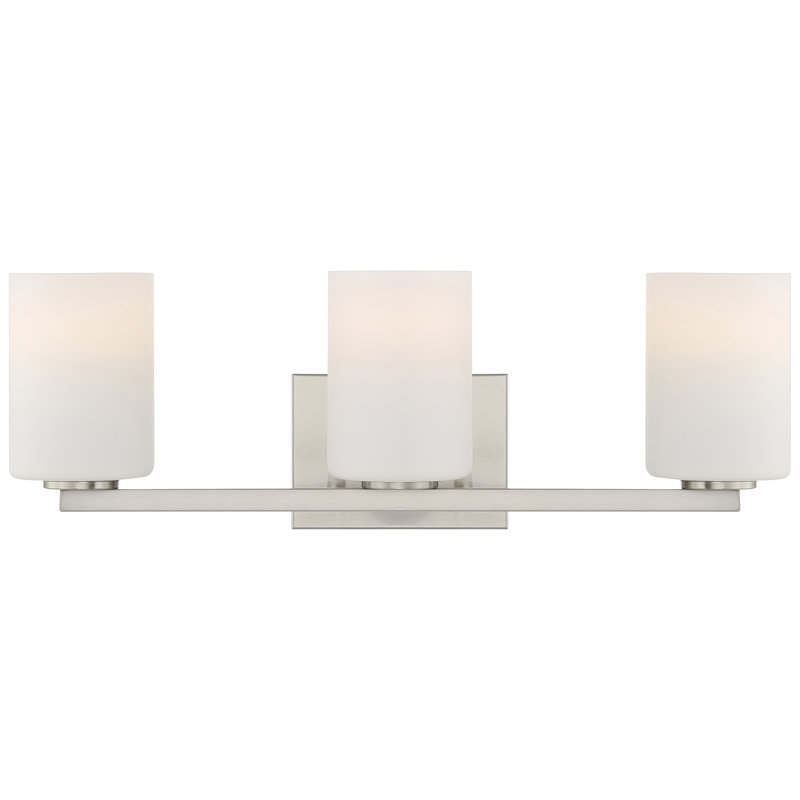 3 - Light Dimmable LED Vanity Light, Brushed Steel