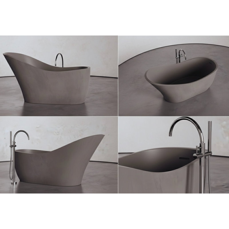 67.3'' L Soaking Bathtub, Gray