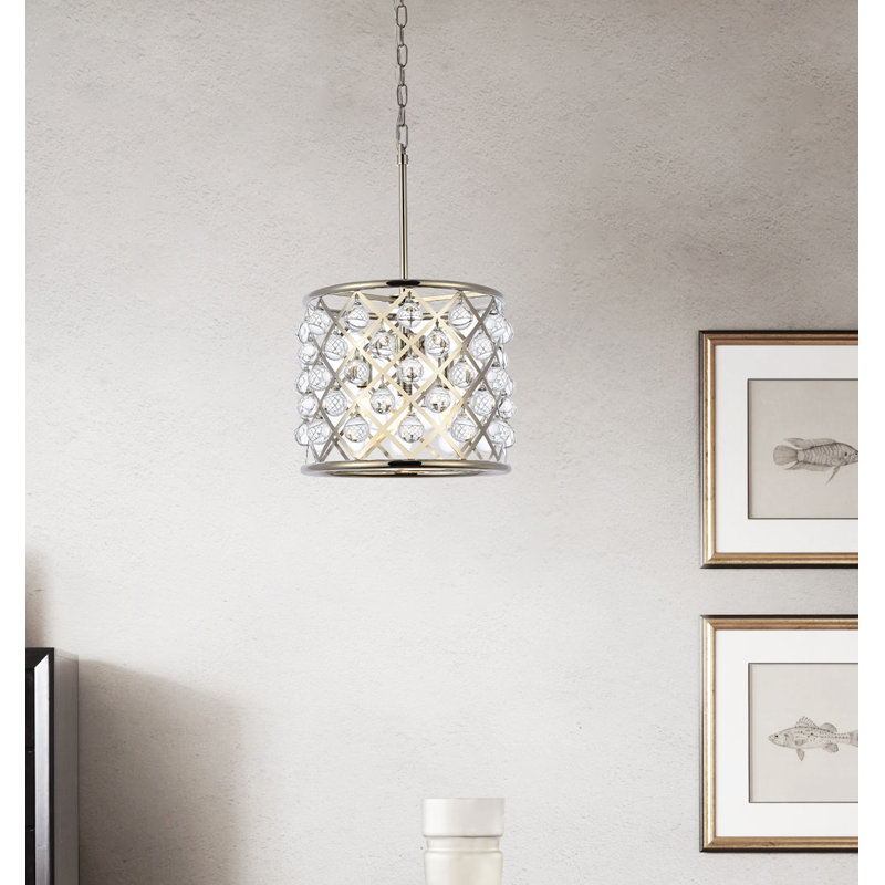 Lustree tambour 3 lumières Swinney, Nickel poli