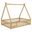 Modern Tent-Shaped Teepee Floor Bed With Guardrails, Slats And Door-992922935-992922930