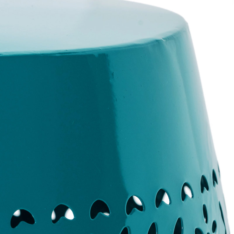 Table de bout cylindrique en fer Ifrane, Bleu sarcelle