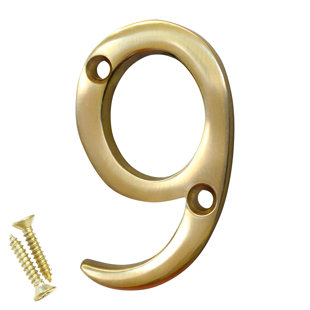 2'' H Reflective Brass House Number