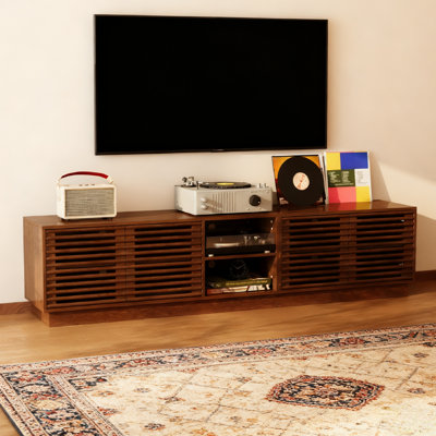 Media Console With Vented Doors & Open Shelves by Ophelia & Co.