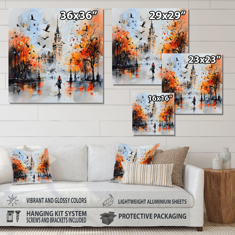 «Vienna Wisdom Landscape II - Cityscapes», impression murale en métal, H 16 po x l 16 po