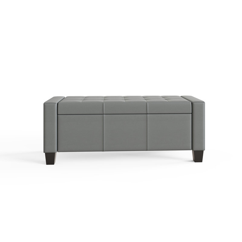 Ashley Fabric Upholstered Bench with Flip Top, Grey