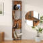 Étagère d'angle, étagère d'angle à 5 niveaux, présentoir de coin industriel, bibliothèque d'angle pour petit espace, salon, chambre à coucher, cuisine, brun rustique