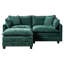 Causeuse rembourrée en chenille l 78 po Geneveve avec repose-pieds, 4 coussins et coussins en mousse compressée-269072512
