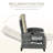 Outdoor Recliner Chair With Cushions, Reclining Patio Lounge Chair With Adjustable Footrest, Armrests, Tray Table, Khaki-400761190-400761188