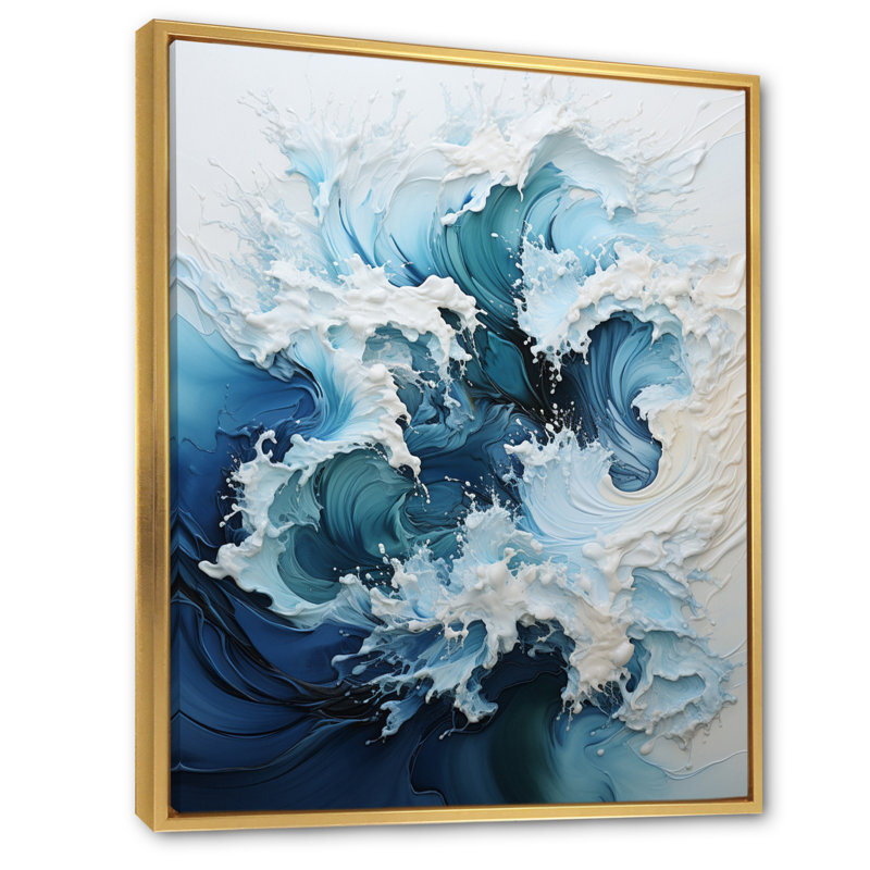 «Coastal Waves», reproduction d'art sur toile, H 32 po x l 24 po x P 1 po, Cadre flottant doré