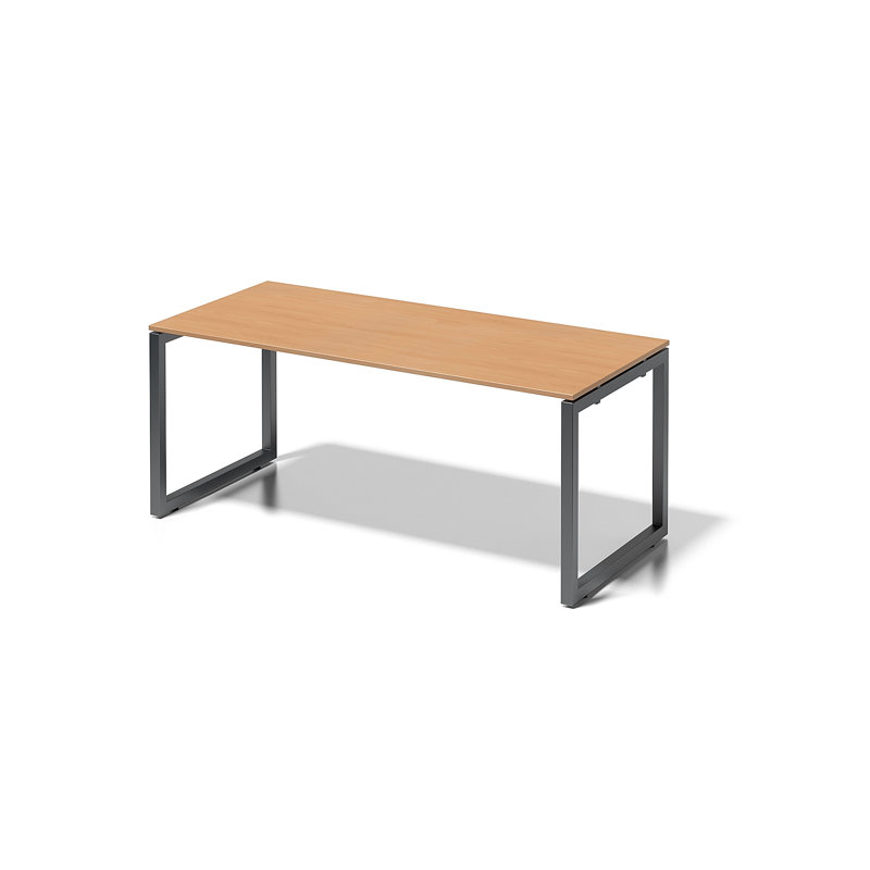 Cito Solid Wood Writing Desk, 74 cm H x 180 cm W x 80 cm D, Light Brown/Grey