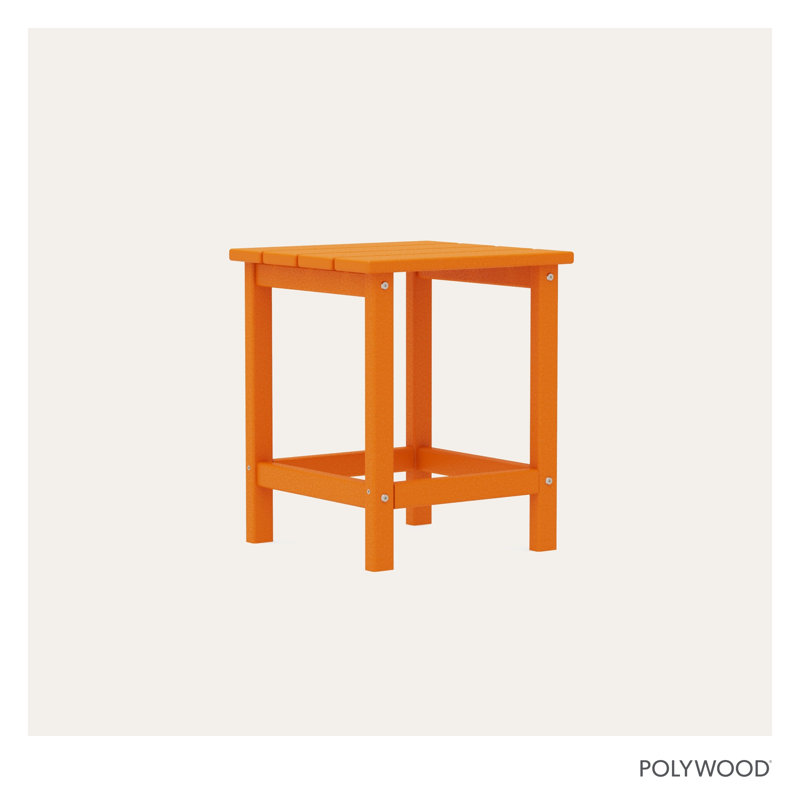 POLYWOOD Long Island 18" Side Table, Tangerine