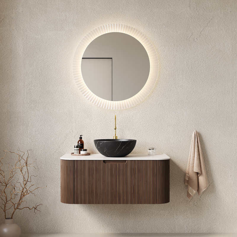 Meuble-lavabo de salle de bain de style contemporain, Dark Walnut, 36"