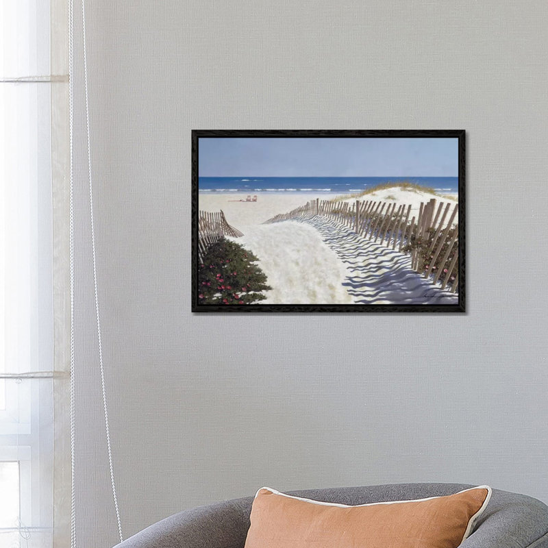 Walk To The Beach by Zhen-Huan Lu - Print on Canvas, 66.04 cm H x 45.72 cm W, Black Floater Framed